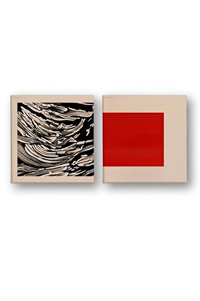 OEM Set de 2 tablouri decorative pe pânză, 2x50x50 cm, pânză/lemn, multicolor