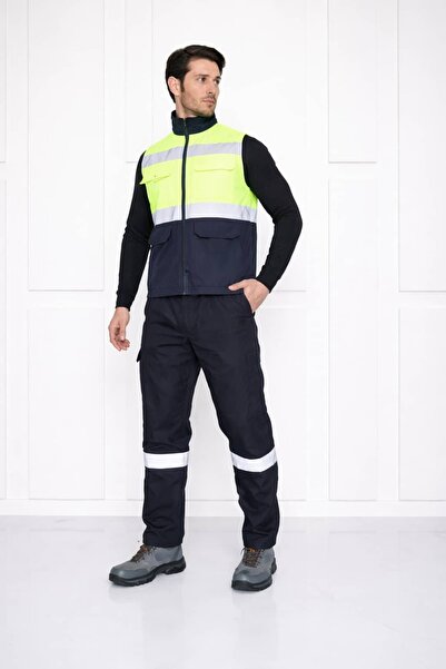 ayışığı Reflektörlü İş Yeleği Polar Astarlı Bondit Kumaş | Kışlık İş Güvenliğ...