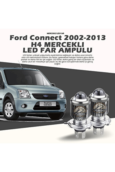 Furens Ford Connect Için Uyumlu Şimşek Etkili Mercek Led Xenon Tek Renk Beyaz