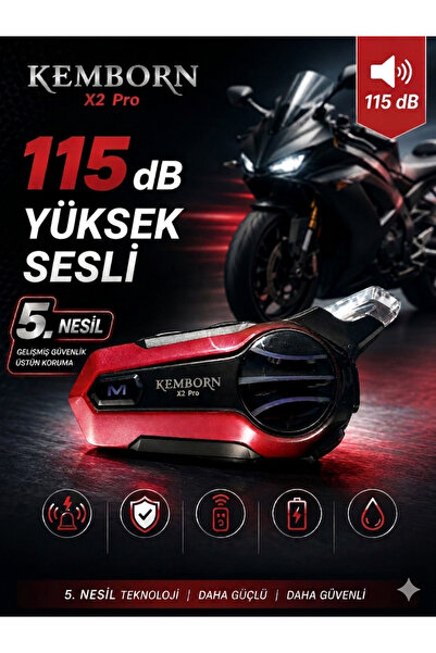 kemborn X2 PRO Motosiklet Kask Kulaklık intercom Bluetooth 5.3 İnterkom 2 bin...