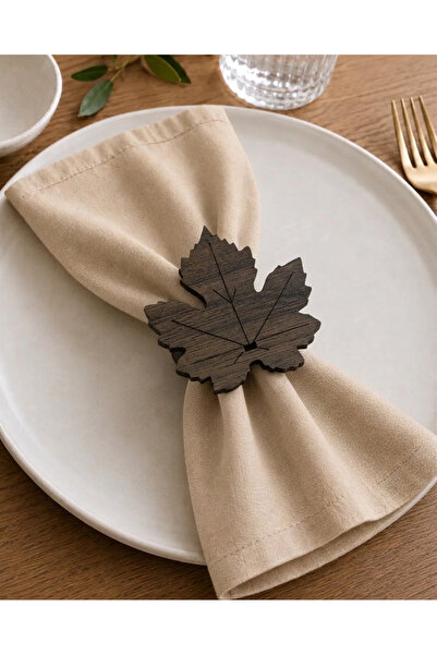 Econice 6-Piece Napkin Ring Leaf Pattern