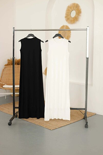 müqofficial Combed Cotton Undergarment Dress - Black
