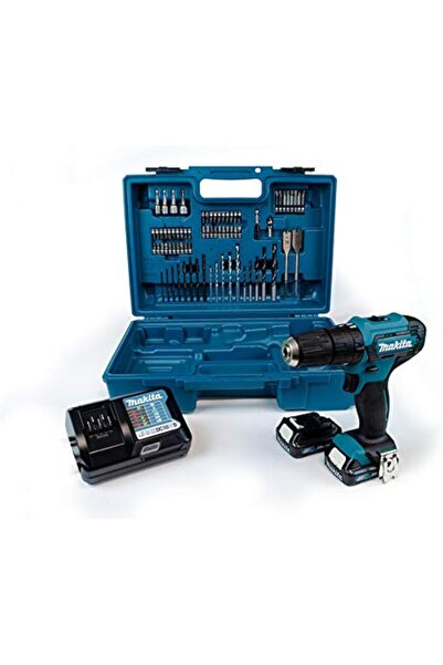 Makita مثقاب مطرقي لاسلكي 10 مم (3/8 بوصة)، 12 فولت ماكس، CXT، مع مجموعة أدوا...