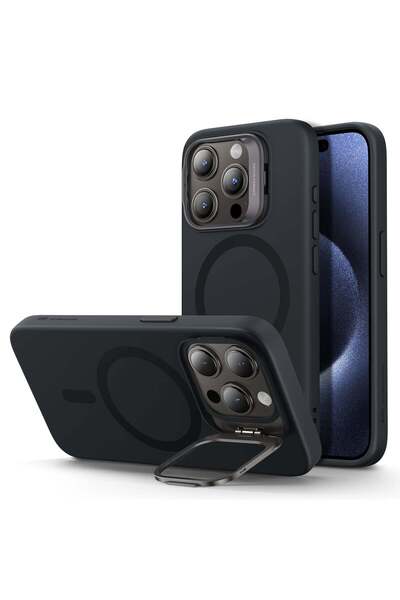 ESR Husă moale Cloud cu suport ascuns pentru iPhone 16 Pro MagSafe - negru