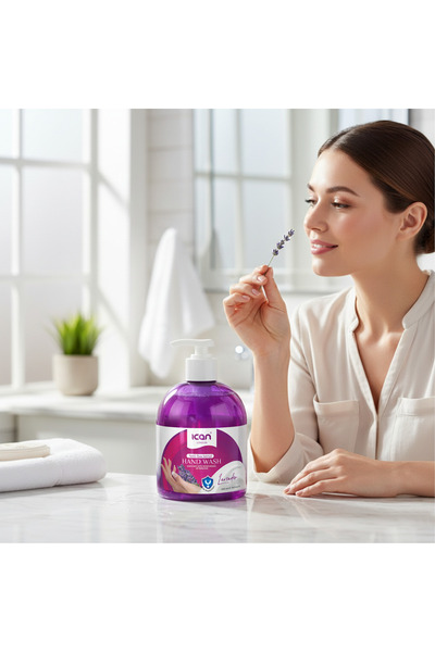 Ican London Lavender Anti-Bacterial Hand Wash 500ml – Gentle Moisturising Hand Soap with Lavender Fragrance for Clean, Soft & Fresh Hands