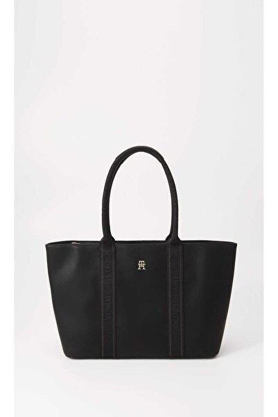 Tommy Hilfiger Logotape Tote Handbag Black