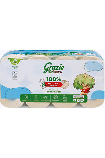 Grazie Eco Natural Ανακυκλωμένο χαρτί υγείας 3φυλλο 8 ρολά