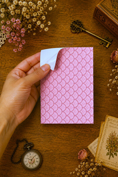 stickybloom Yapışkanlı Vintage Pembe Tonlu Desenler Temalı 12 Parça A5 Sticke...