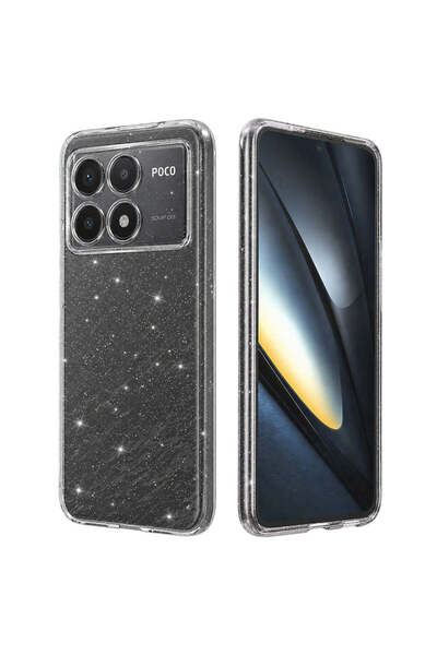 Techsuit Калъф за Xiaomi POCO F6 Pro, Серия SparkleSkin, прозрачен - прозрачен