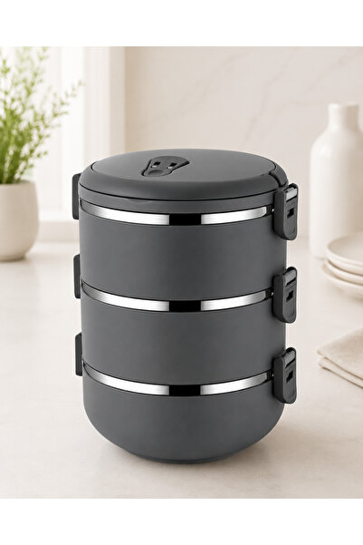 BERMİRA Home Collection 3 Katlı Paslanmaz Çelik Yemek Kabı 1800 ML Sızdırmaz ...