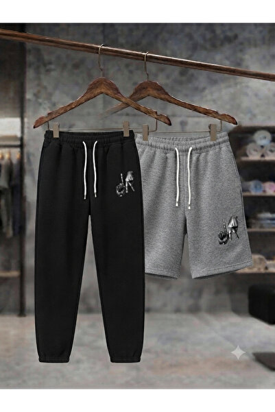 CLOTHES33 Sports Tracksuit Shorts 2-Piece Combination Thin Summer Sweat-Absor...