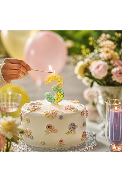 Miki & Miki Simli Pasta Mumu Doğum günü mum 3 yaş Balon Konsept