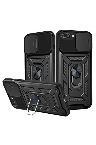 Techsuit Case for iPhone 8 Plus, CamShield Series, blue - black