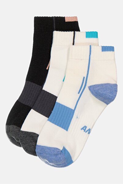 Anta Kids Boy 3 Pairs Brand Logo Sports Socks, Multicolor