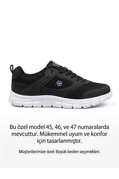 McDark Men's Large Size Sneaker Shoes-Black and White