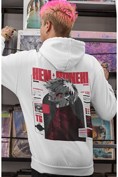 SEVBANO Ken Kaneki Tokyo Ghoul Anime Back Printed Unisex Oversize Combed Cott...