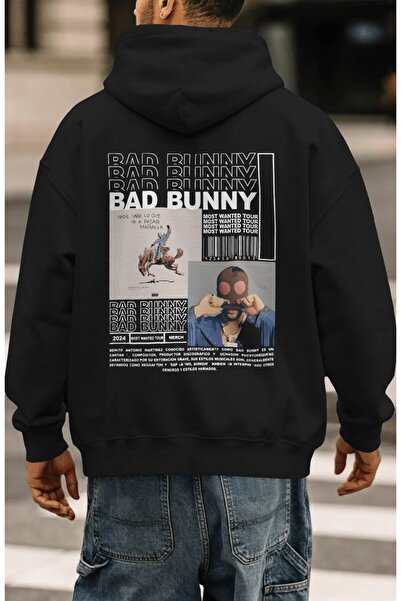 SEVBANO Bad Bunny Rapper Singer Back Printed Unisex Oversize Premium Hoodie