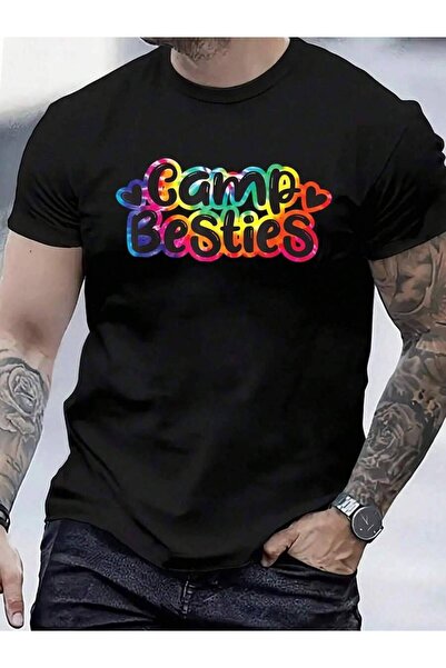 01THEONE تي شيرت قطني 100% بتصميم Camp Besties، تي شيرت صيفي عتيق بطبعة جرافي...