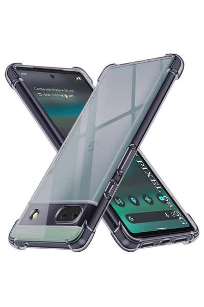 Techsuit Husă pentru Google Pixel 6a, din silicon transparent, rezistentă la ...