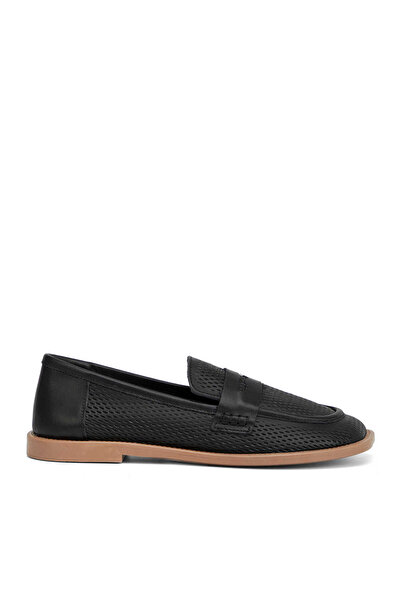 Tergan Siyah Hakiki Deri Kadın Loafer - K26I1AY68666-A23
