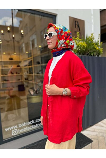 QOOQ STORE 26SS240 Elba Kadın Gömlek Kırmızı