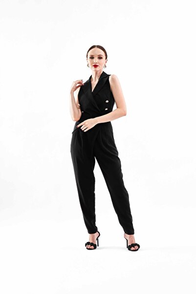 2TRENDY Black Sleeveless Women's Formal Jumpsuit