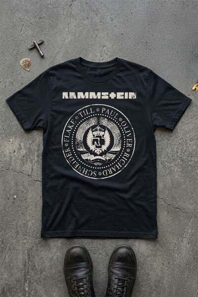 ARS Butik Μαύρο μπλουζάκι Unisex της μπάντας Ramstein, στυλ Y2K