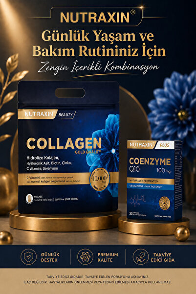 Nutraxin Collagen 60 Saşe 10.000 Mg Tip 1 Tip 3 Ananas Aromalı Çanta Set + Ko...