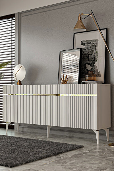 Dekortis Home Dekor 180DHDK5BA TEDY LAZER PLEKSİ DESEN KONSOL ve TV SEHPASI, ...