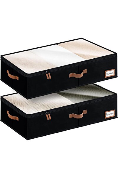 Dotail Set de 2 cutii de depozitare, pliabile, cu 3 mânere, suport pentru eti...