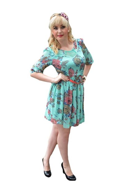 OEM Rochie casual, eleganta , turcoaz cu maneca lunga RO-012-TU