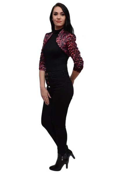 OEM Bolero cu imprimeu animal print, de culoare maro