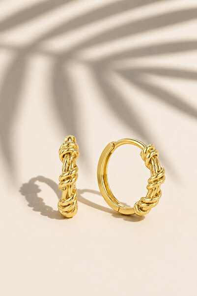 Zundesilver 15 mm Elegant Wrapped Gold Color Hoop Earrings