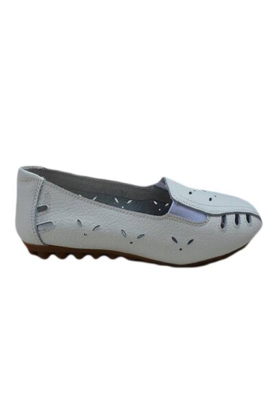 OEM Balerin casual, nuanta de alb, piele naturala de calitate