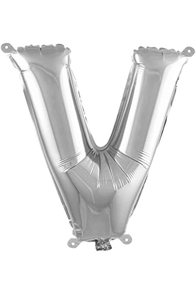 Yıldızan Albemo Letter V 16 Inch Silver Color Foil Balloon 36 cm (Silver) 888483