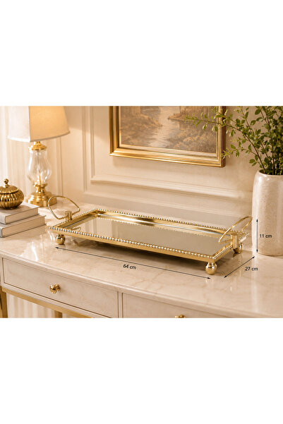 Hinora Round Metal Glass Garden Mirror Decorative Coffee Table Presentation S...