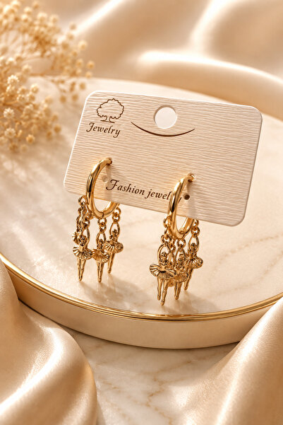 G Sport POLO Ballerina Detailed Dangle Zircon Earrings