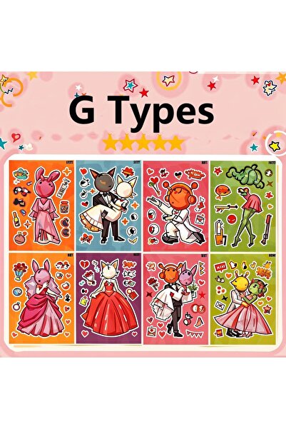 Choice6 G Types 8Sheets Cool Sprunkie Stickers Sprunkie Make A Face Sticker M...