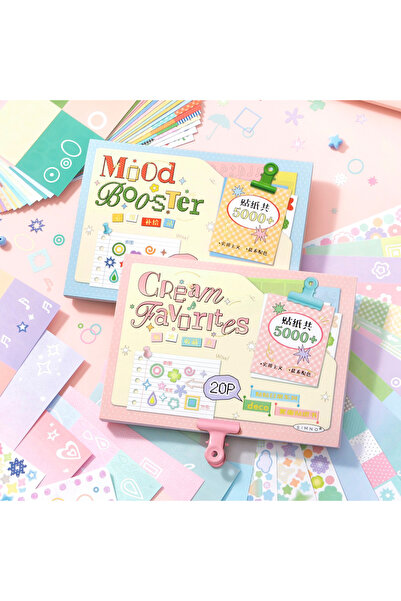 Choice5 كتاب ملصقات AB مكون من 20 ورقة من مادة PET مقطوعة بالقالب، بتصميمات ك...