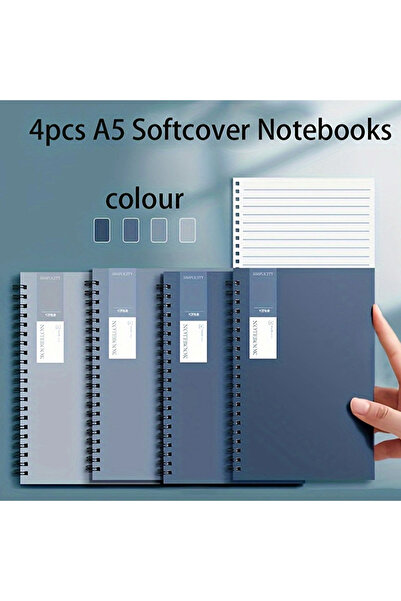 Choice A5 4pcs 4pcs Gradient Blue A5 Spiral Notebooks, Each with 80 Pages and...