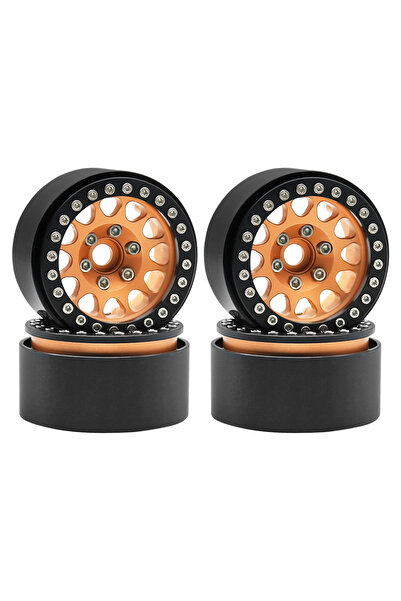 Choice7 4pcs orange Metal 1.9 Beadlock Wheel Rim Hub for 1/10 Hsp Redcat Rc4w...