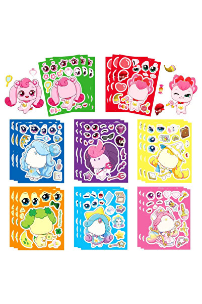 Choice MULTI 8Sheets Anime Cartoon Make a Face Make a Face Jigsaw Decals DIY ...