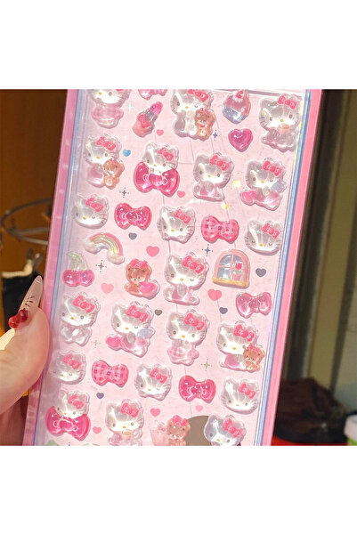 Choice3 04 1Pcs 7PCS Anime Hellokitty Kuromi Cinnamoroll 3D Sanrio Stickers T...