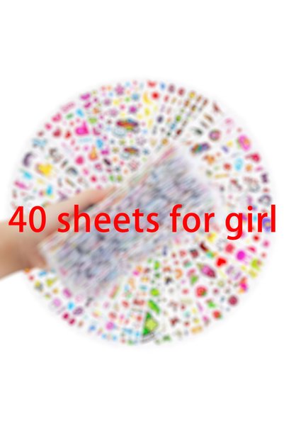 Choice1 40 sheets for girl 3D Puffy Bubble Stickersfor Kids Toddlers, Childre...