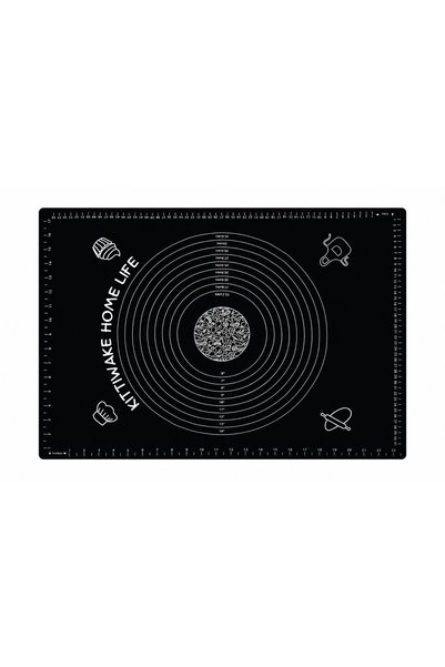 Kittiwake Home Life Black Silicone Dough Rolling Mat 45X65 cm + Heat Resistant Baking Mat 30X40 cm