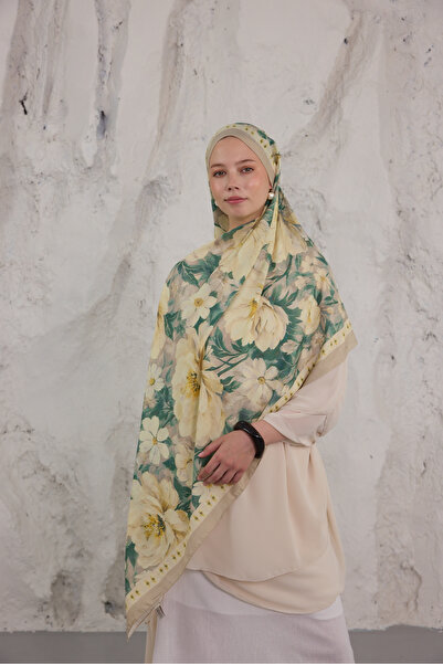 Mira İpek Patterned Bamboo Cashmere Shawl Tok Standing Women's Shawl
