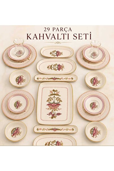 ACAR DAYANIKLI TÜKETİM OZLEM 6 Kişilik 29 Parça Pasta ve Kahvaltı Takımı