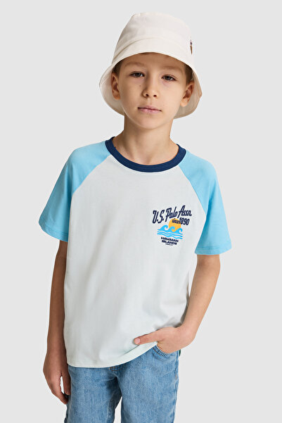 U.S. Polo Assn. Boy's Aqua Green Crew Neck T-Shirt 50320257-Vr083