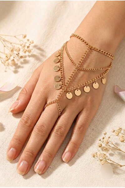 Shiklik Women's Circle Figured Dangle Sequin Chain Shahmeran Bracelet