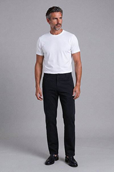 Bisse Black Zippered Piece-Dye Sports Pants